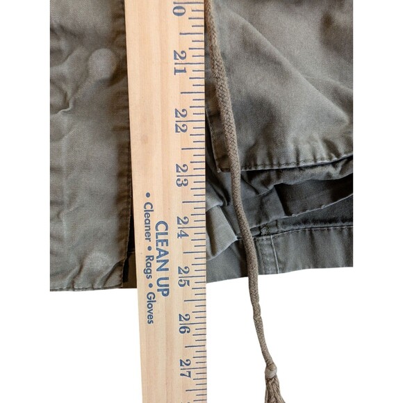 LOVE TREE Women's Utility Hooded Vest XL Army Green Drawstring Pockets Zip Up - Picture 3 of 9